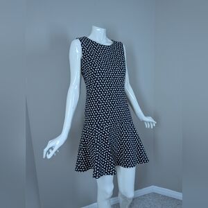 Uniqlo Floral Mini Dress Black White Skater Fit Flare Casual Summer Dress S